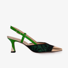 The Bali Green Leather Slingback Sandal - Vinci Leather