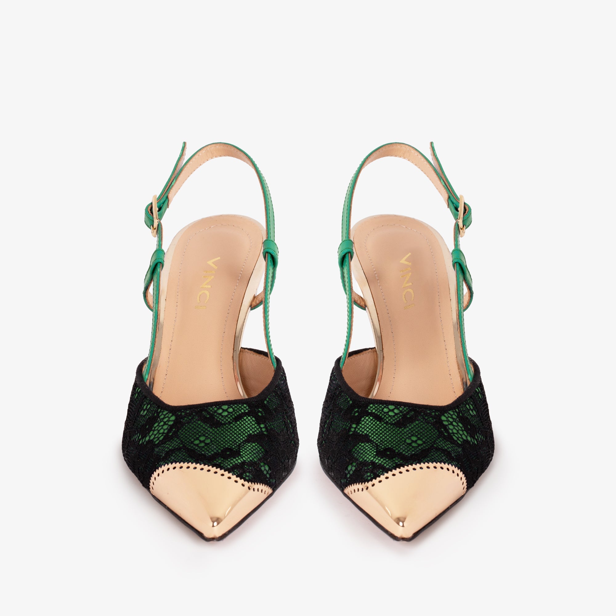 The Bali Green Leather Slingback Sandal - Vinci Leather