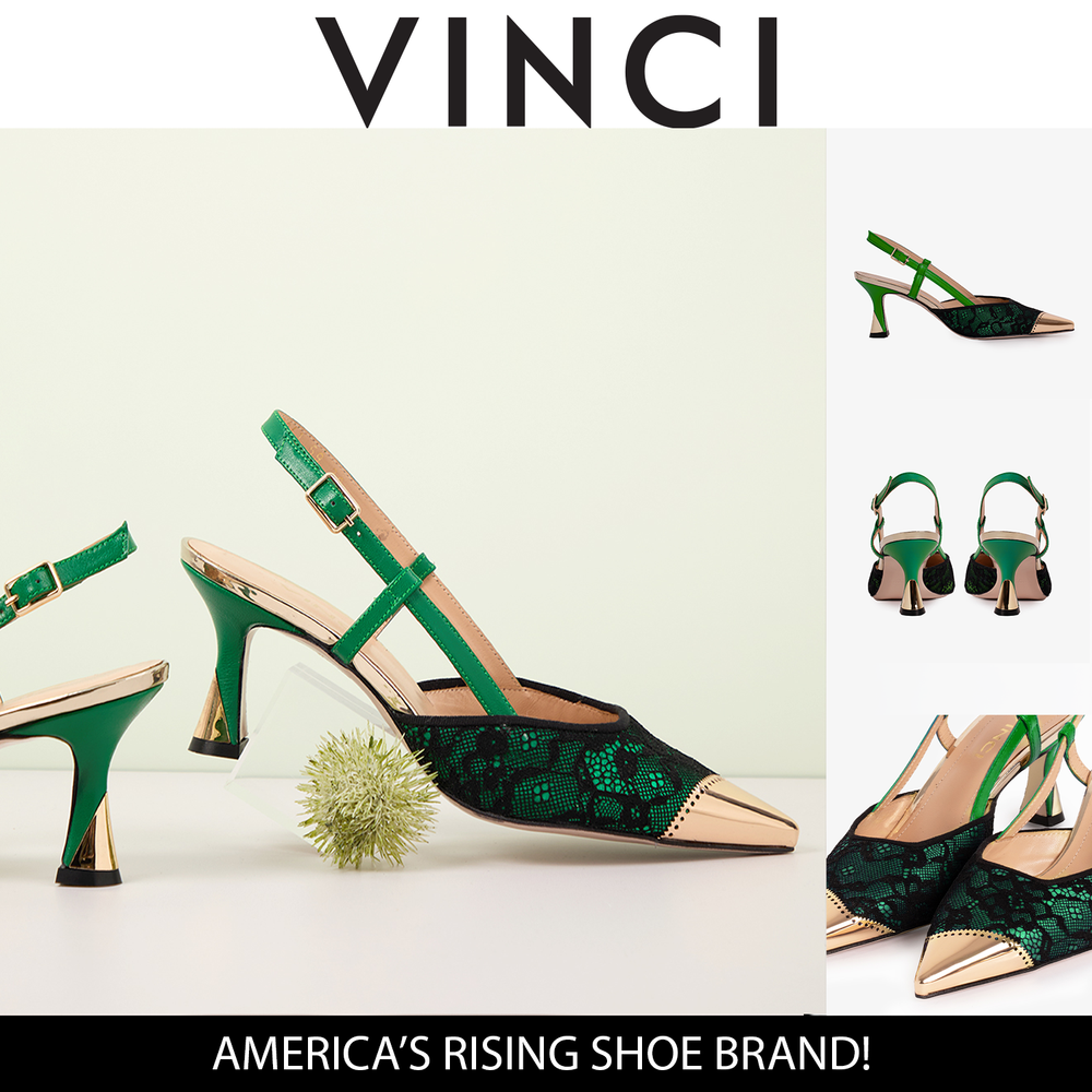 The Bali Green Leather Slingback Sandal - Vinci Leather