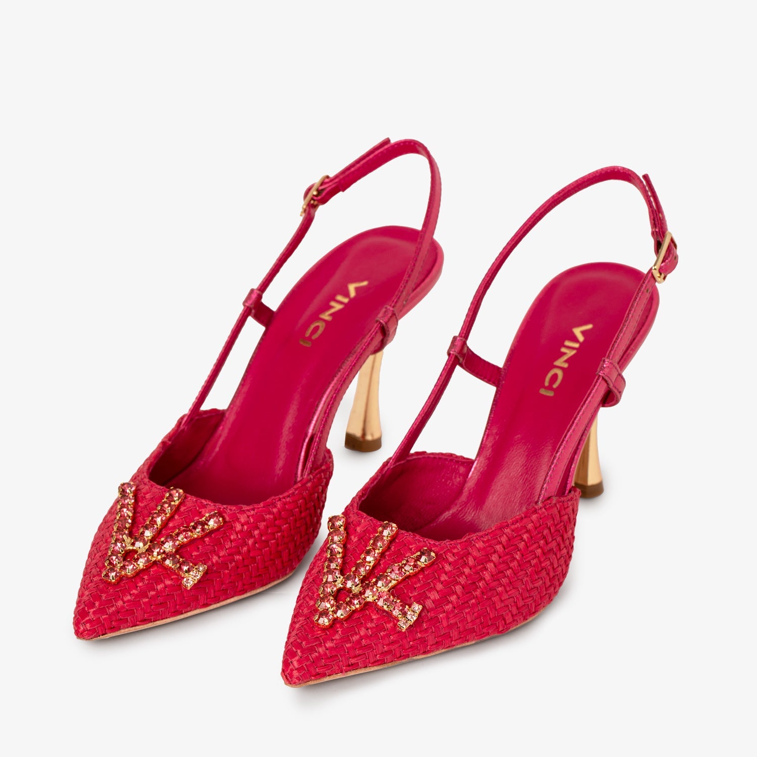 The Luna Fuchsia Leather Slingback Sandal - Vinci Leather