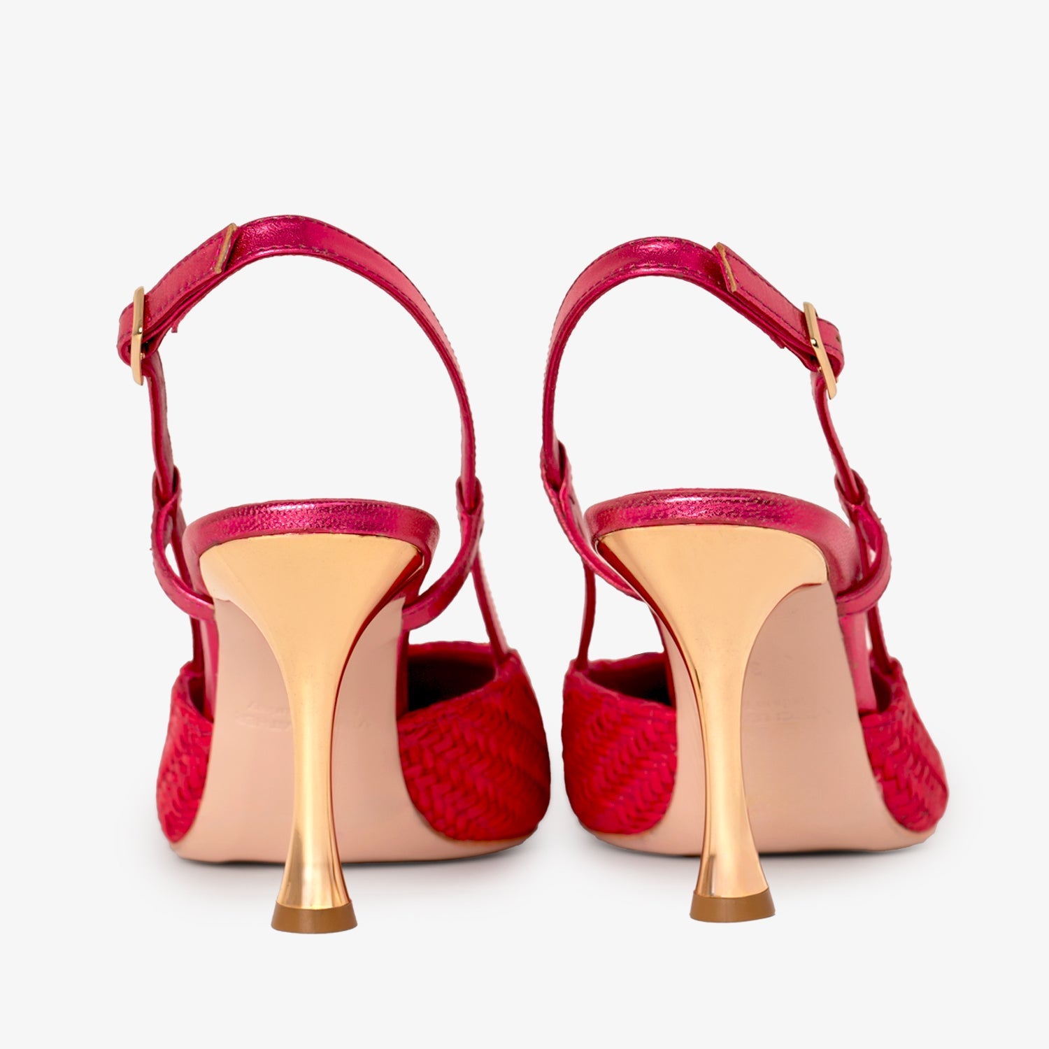 The Luna Fuchsia Leather Slingback Sandal - Vinci Leather