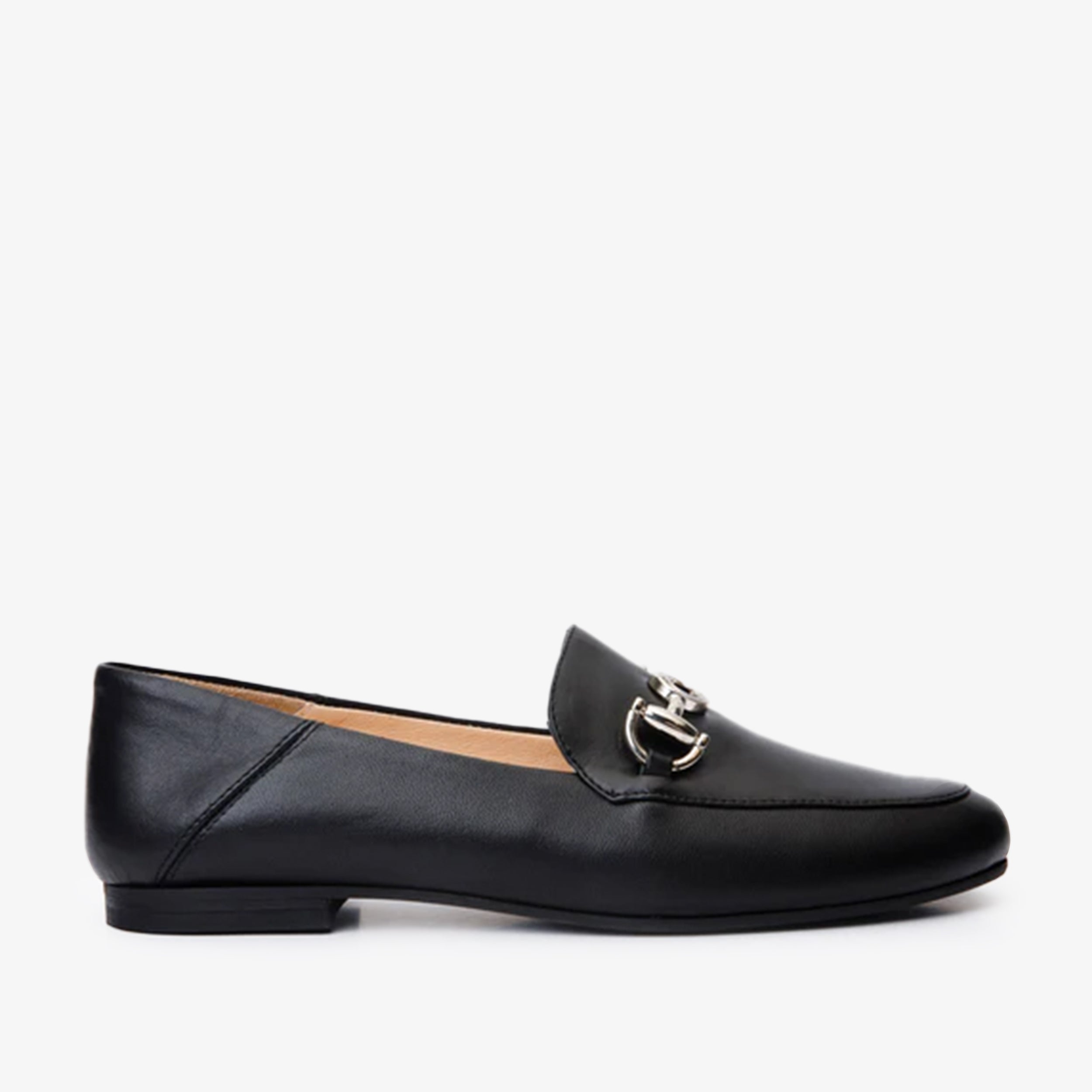 Luanda Black Leather Flat Shoe - Vinci Leather