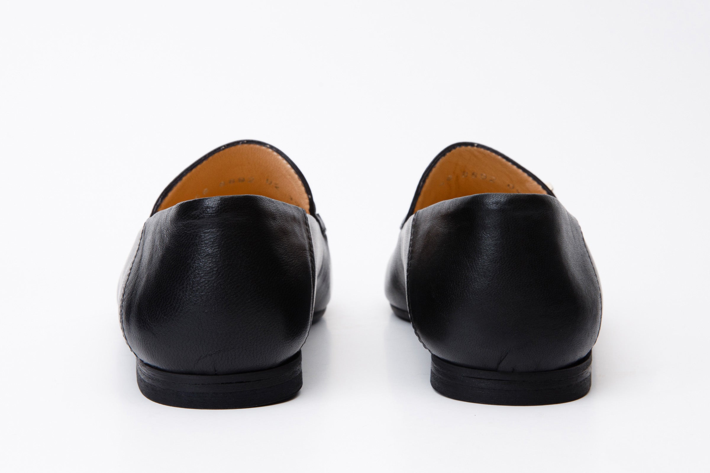 Luanda Black Leather Flat Shoe - Vinci Leather