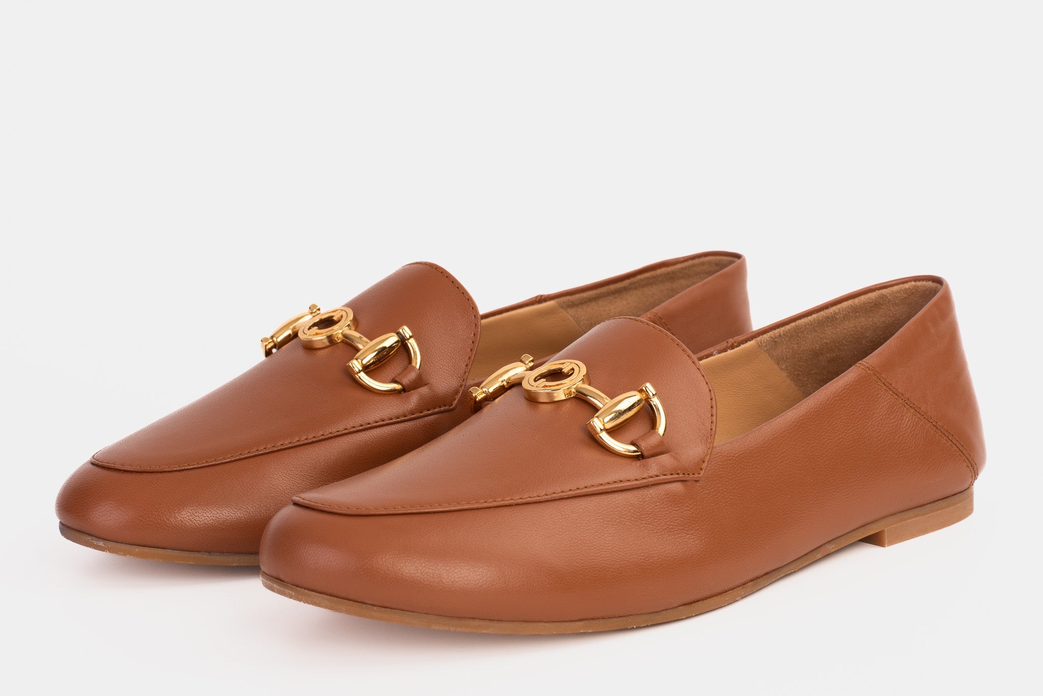 Luanda Tan Leather Flat Shoe - Vinci Leather
