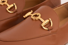 Luanda Tan Leather Flat Shoe - Vinci Leather