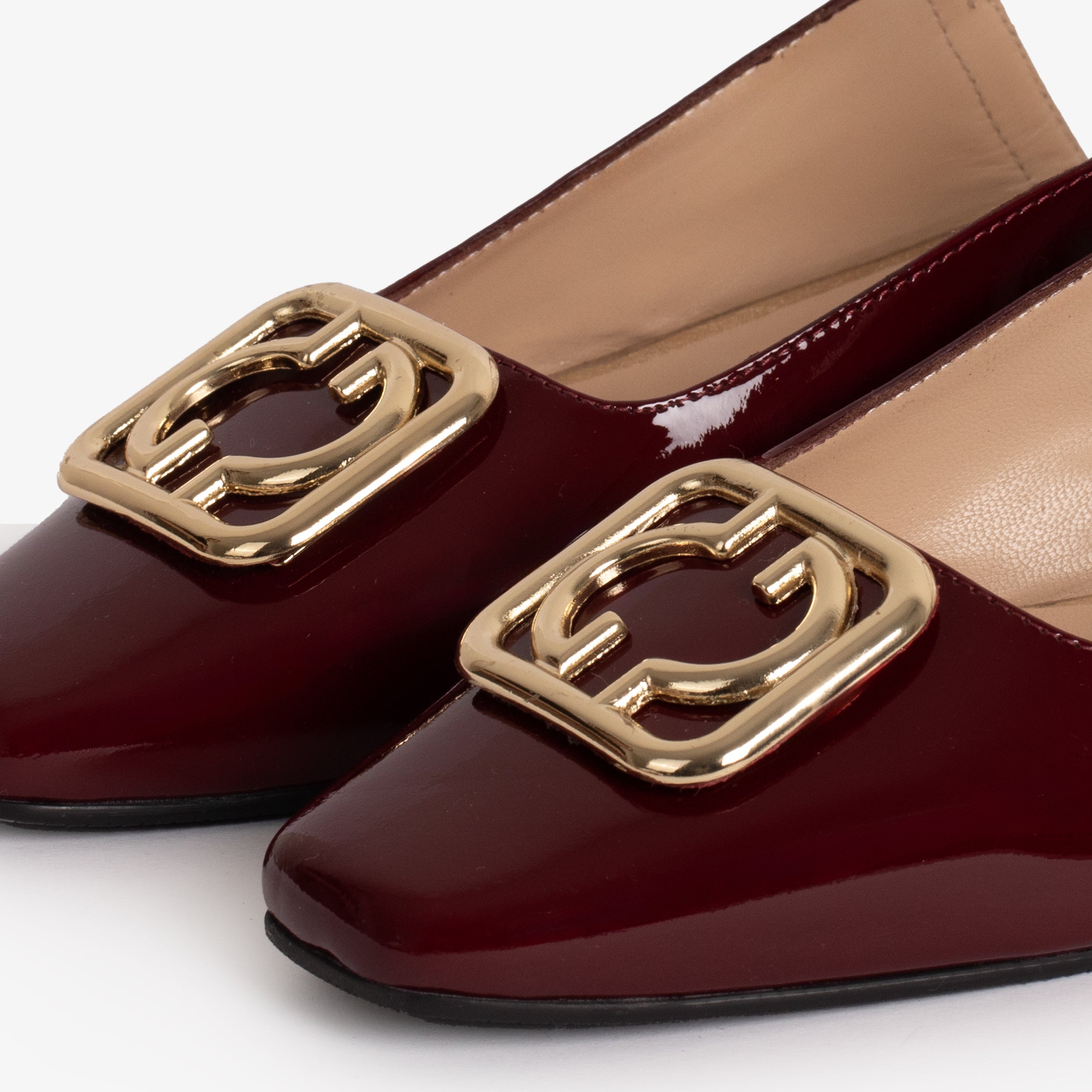 The Rosalinda Burgundy Patent Leather Flat Slingback Sandal - Vinci Leather