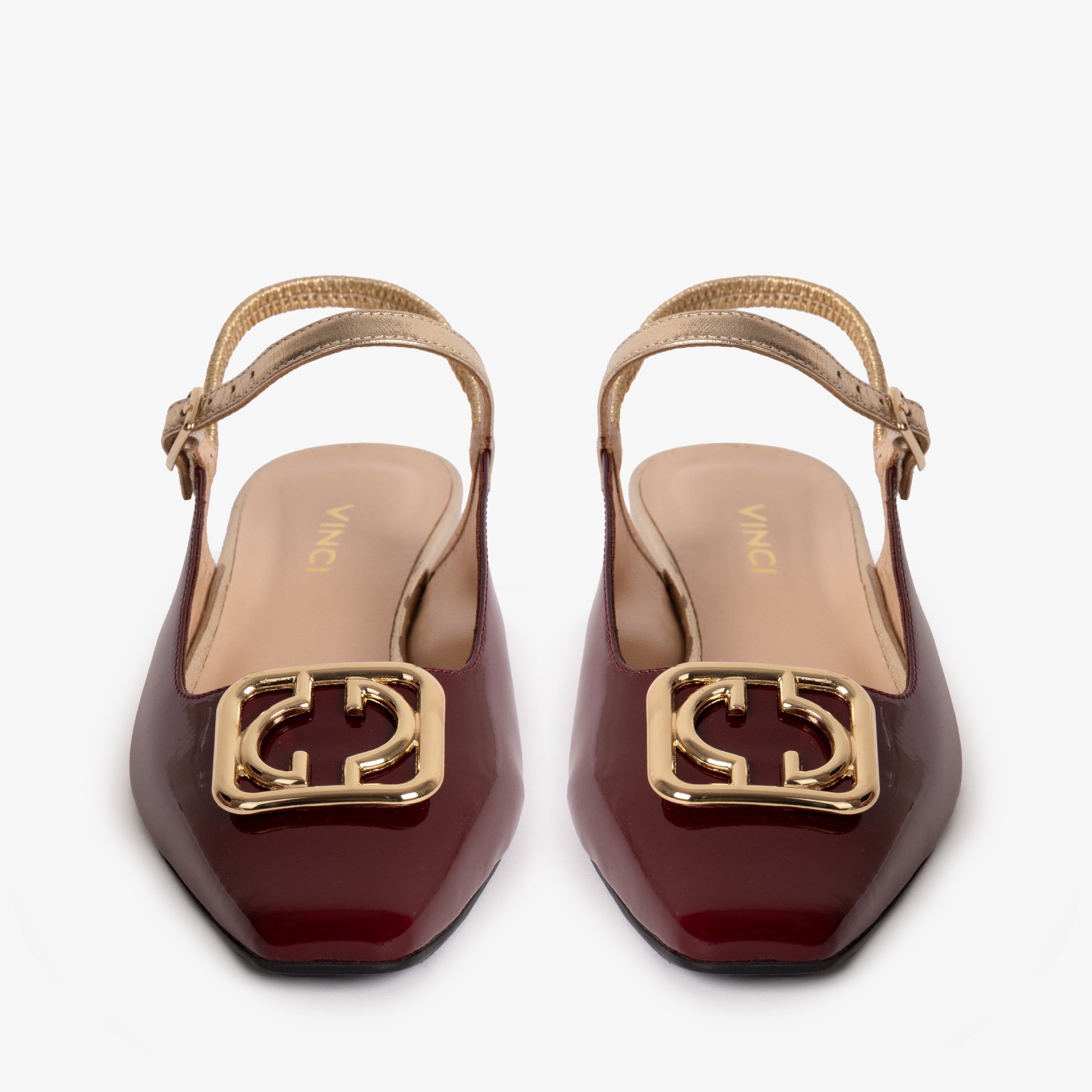 The Rosalinda Burgundy Patent Leather Flat Slingback Sandal - Vinci Leather