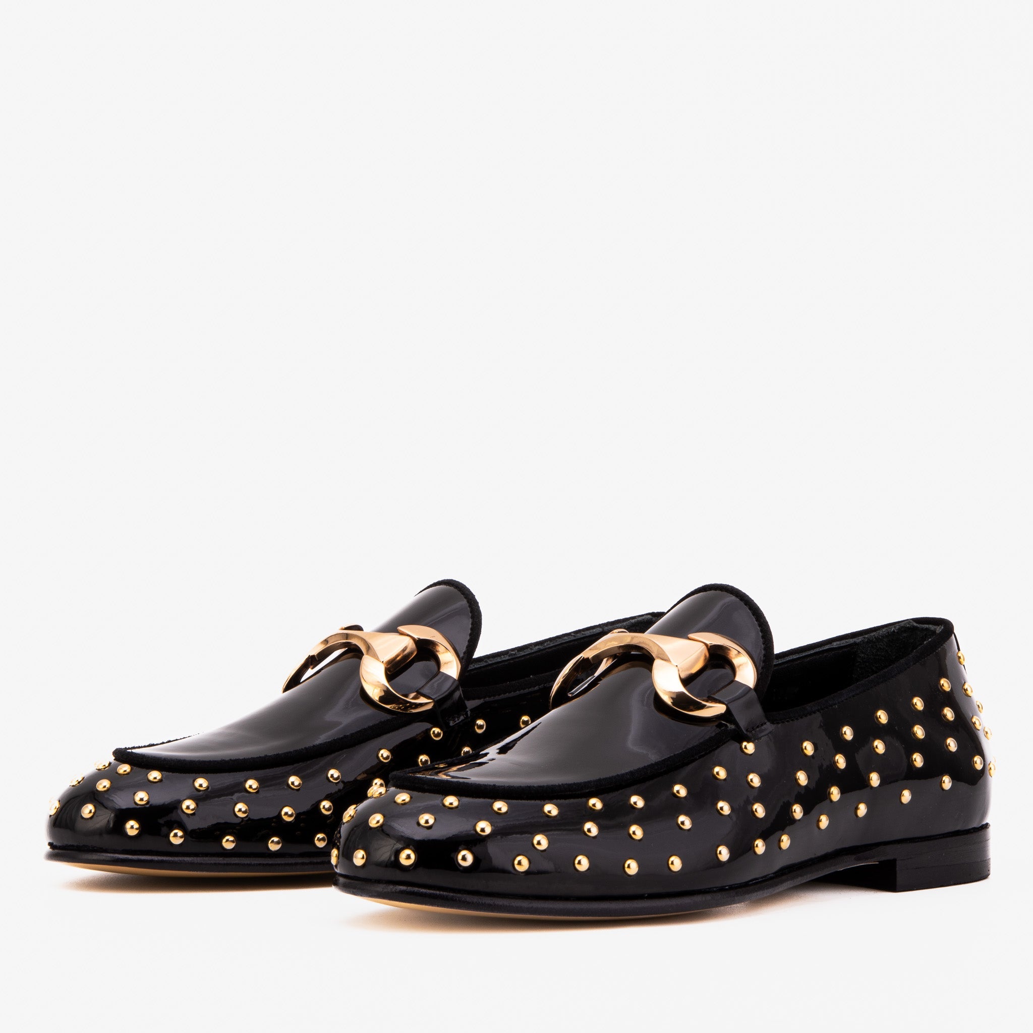 The Jupiter  Shoe Black Spike Leather  Bit Dress Loafer Limited Edition  Shoe - Vinci Leather