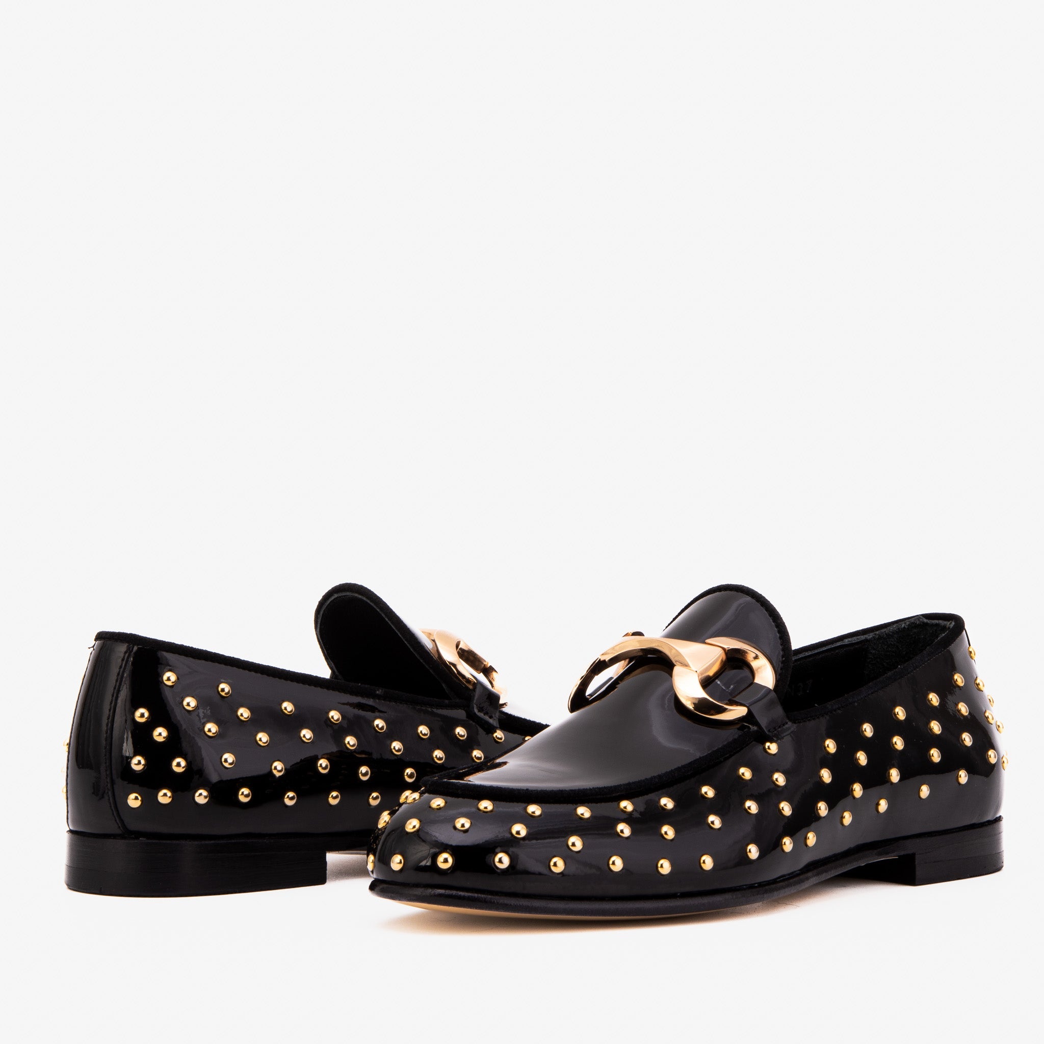 The Jupiter  Shoe Black Spike Leather  Bit Dress Loafer Limited Edition  Shoe - Vinci Leather