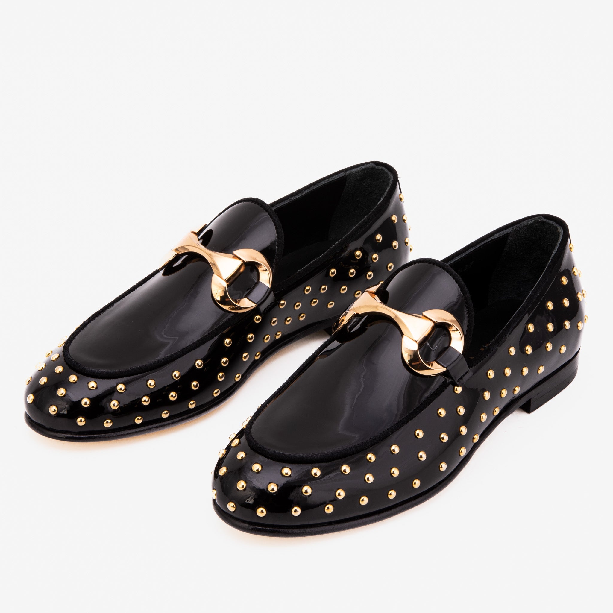 The Jupiter  Shoe Black Spike Leather  Bit Dress Loafer Limited Edition  Shoe - Vinci Leather