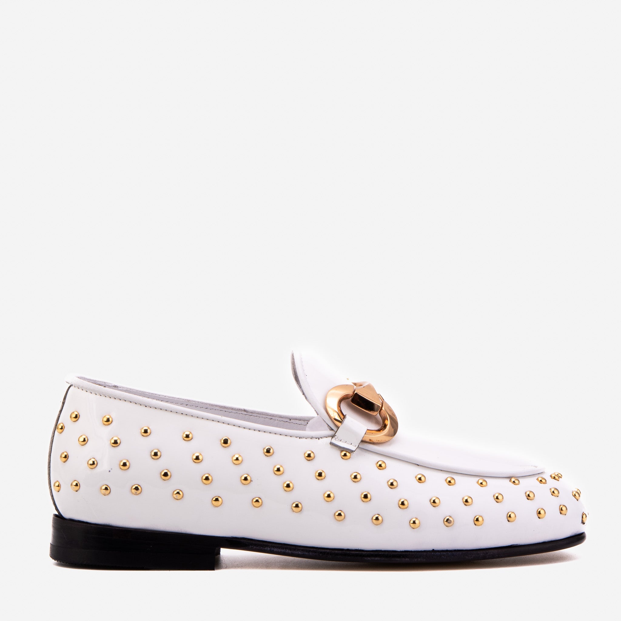 The Jupiter  Shoe White Spike Leather  Bit Dress Loafer Limited Edition  Shoe - Vinci Leather