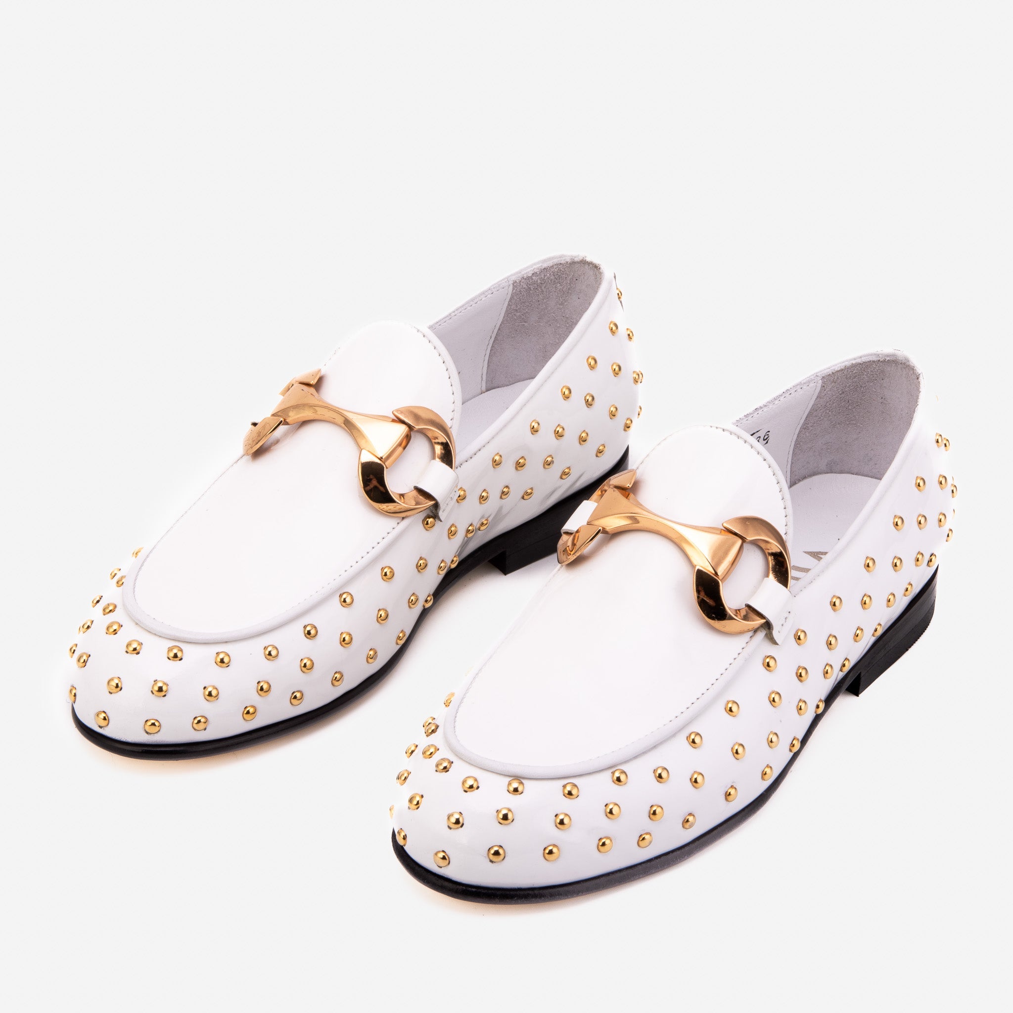 The Jupiter  Shoe White Spike Leather  Bit Dress Loafer Limited Edition  Shoe - Vinci Leather