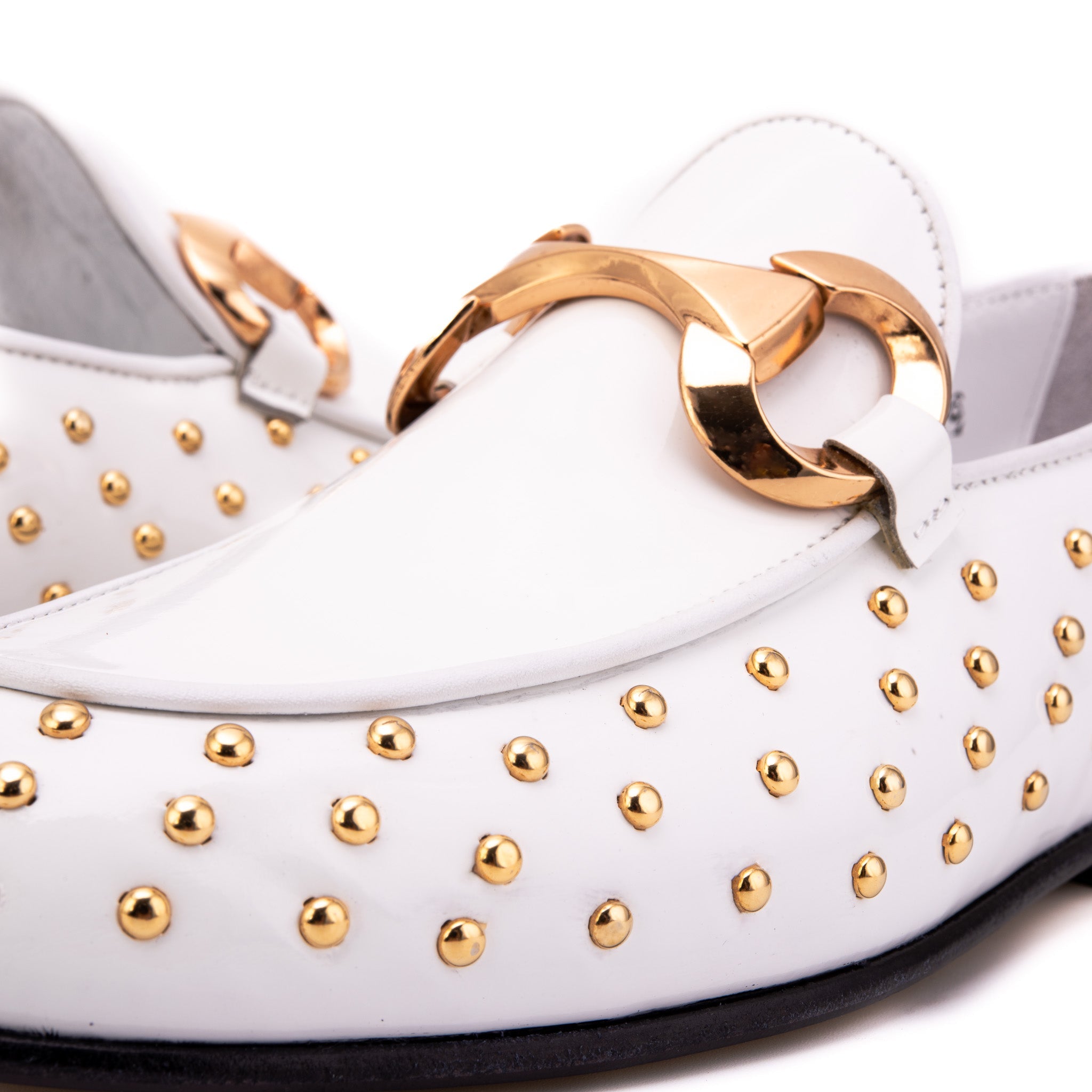 The Jupiter  Shoe White Spike Leather  Bit Dress Loafer Limited Edition  Shoe - Vinci Leather
