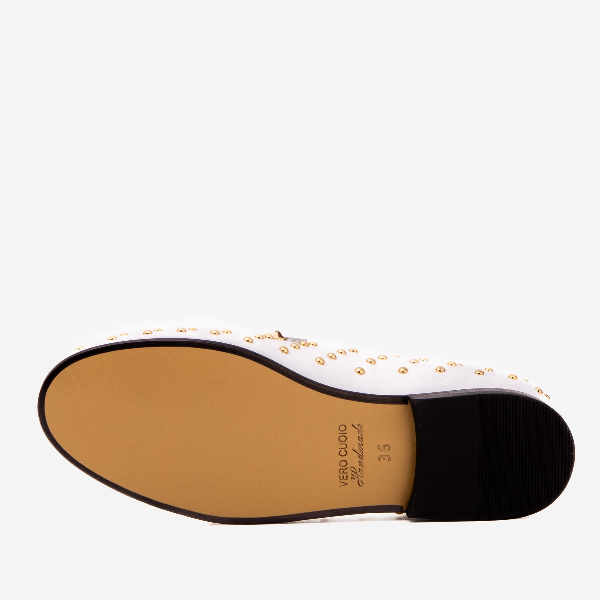 The Jupiter  Shoe White Spike Leather  Bit Dress Loafer Limited Edition  Shoe - Vinci Leather