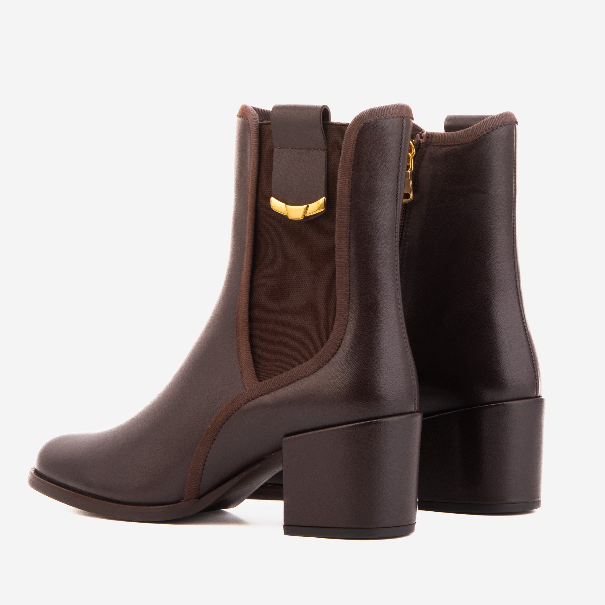 The Kensington Brown Leather Block Heel Women’s Mid-Calf Boot - Vinci Leather