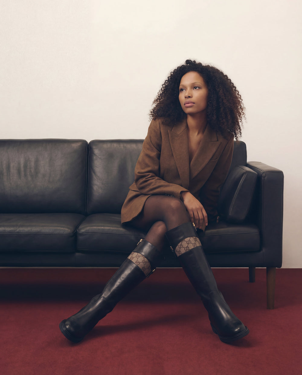 The Bellina Black Leather Women’s Knee-High Boot - Vinci Leather