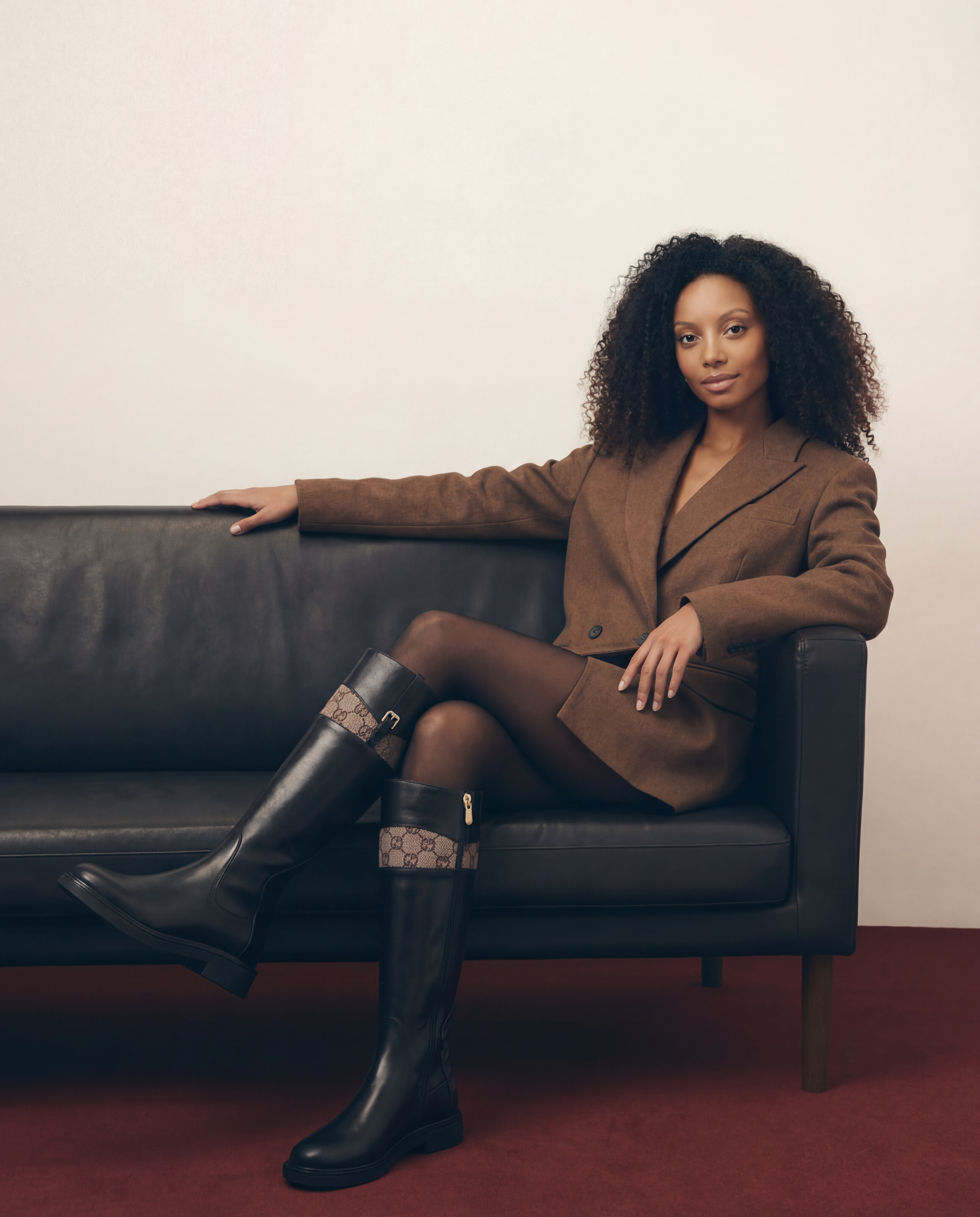 The Bellina Black Leather Women’s Knee-High Boot - Vinci Leather
