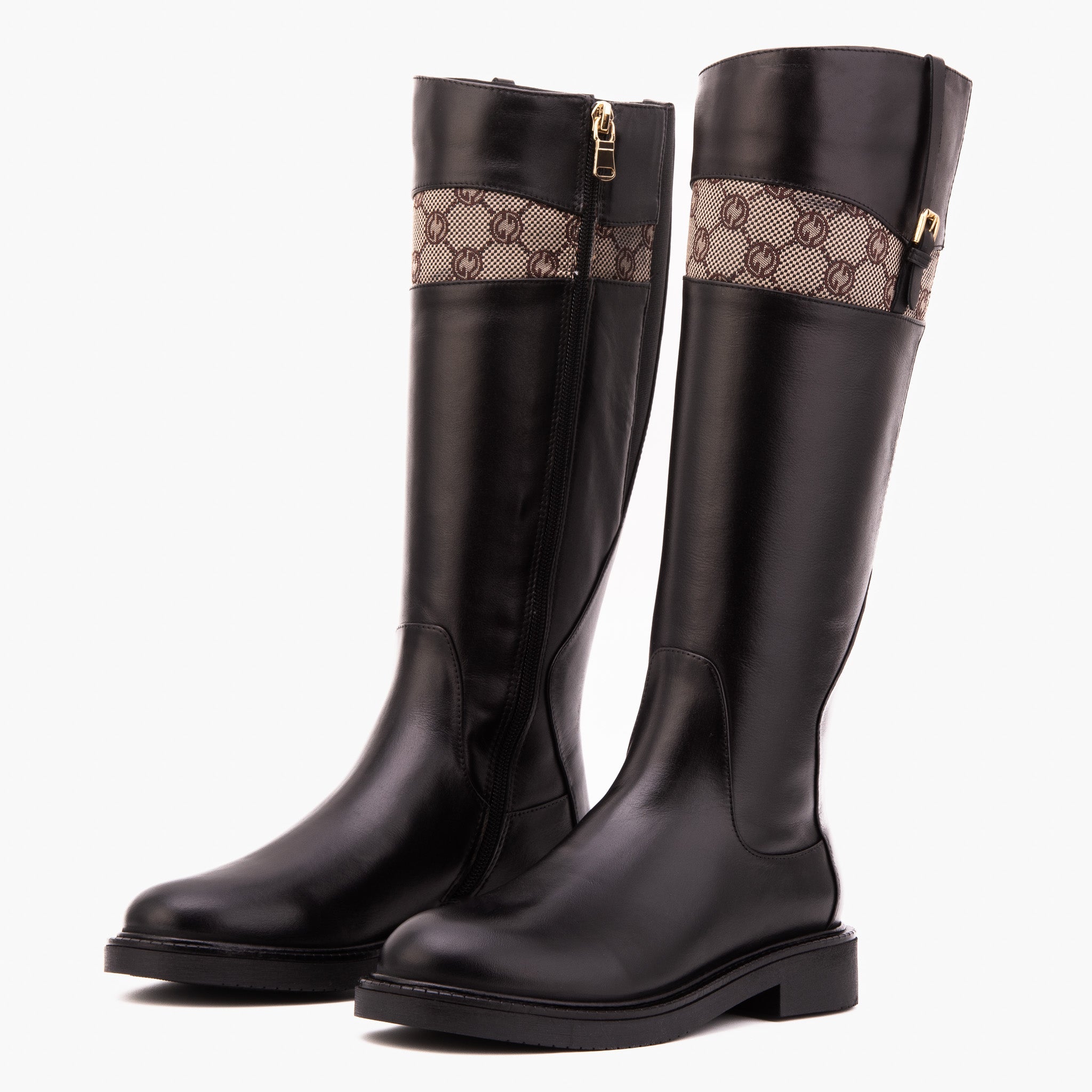 The Bellina Black Leather Women’s Knee-High Boot - Vinci Leather