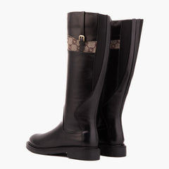 The Bellina Black Leather Women’s Knee-High Boot - Vinci Leather