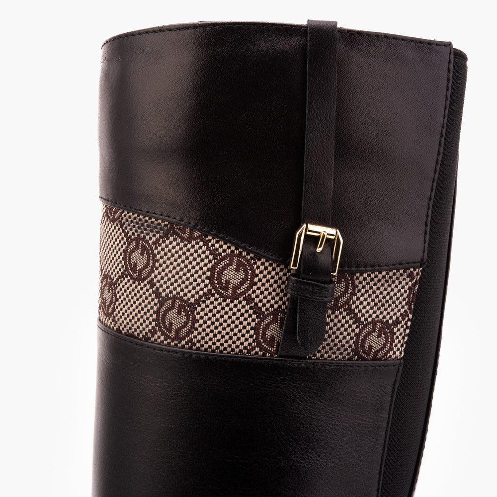 The Bellina Black Leather Women’s Knee-High Boot - Vinci Leather