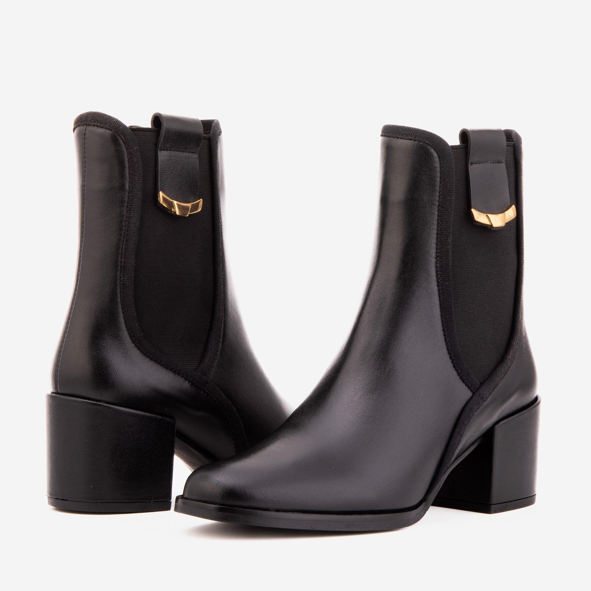 The Kensington Black Leather Block Heel Women’s Mid-Calf Boot - Vinci Leather
