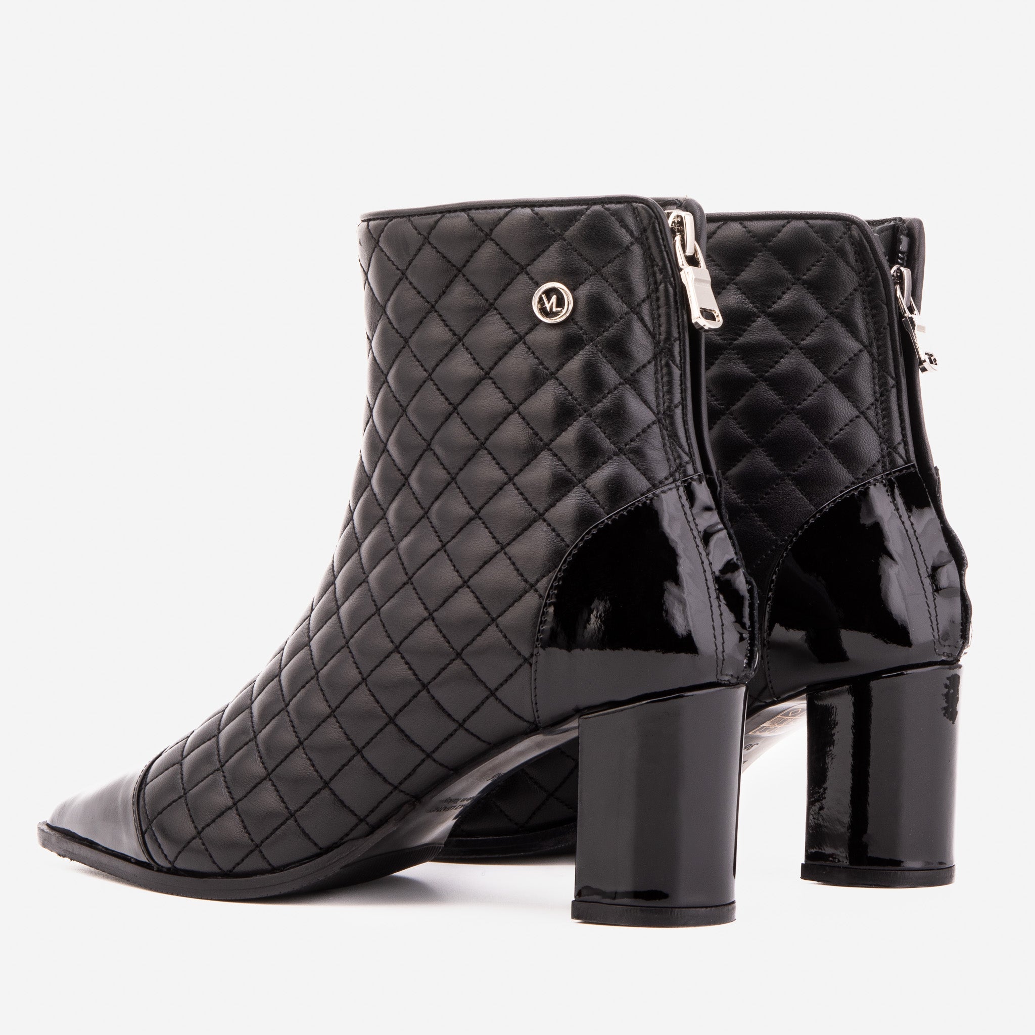 The Celeste Black Tip Quilted Leather Women’s Boot - Vinci Leather