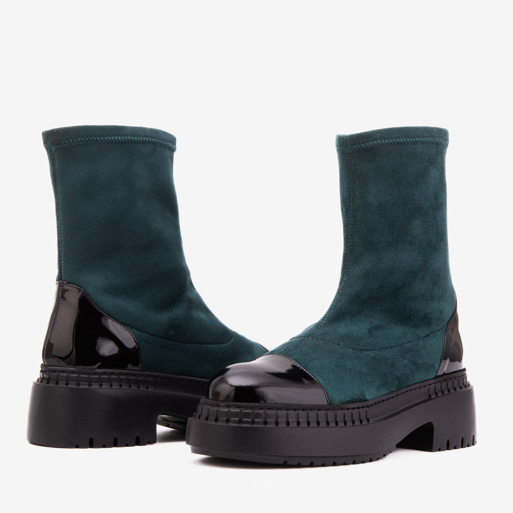 The Sorella Deep Teal Suede Leather Women’s Boot - Vinci Leather