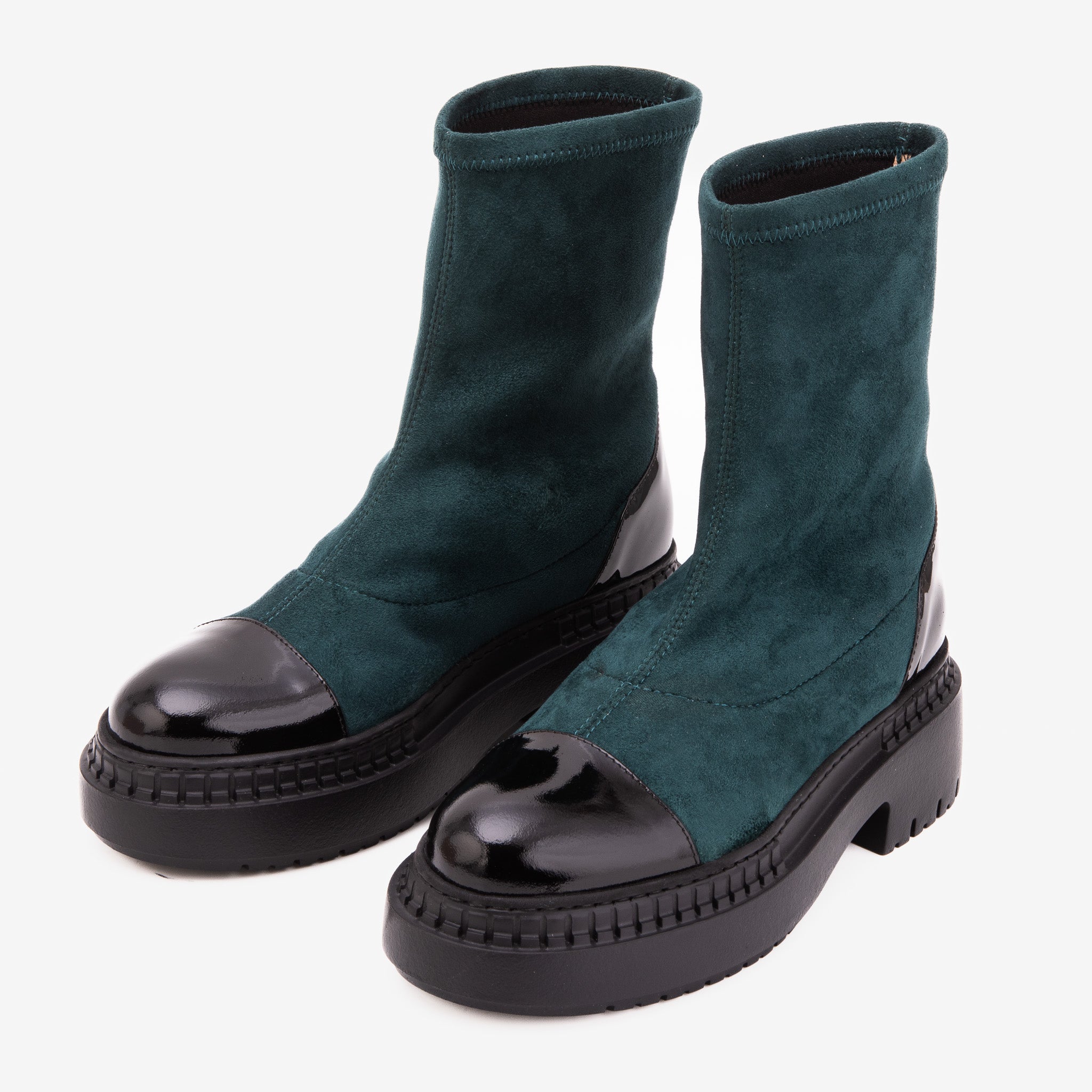 The Sorella Deep Teal Suede Leather Women’s Boot - Vinci Leather