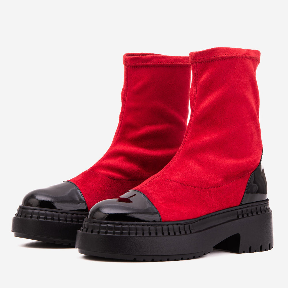 The Sorella Red Tip Suede Leather Women’s Boot - Vinci Leather