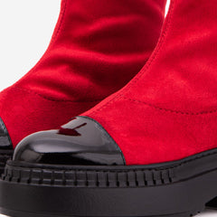 The Sorella Red Tip Suede Leather Women’s Boot - Vinci Leather