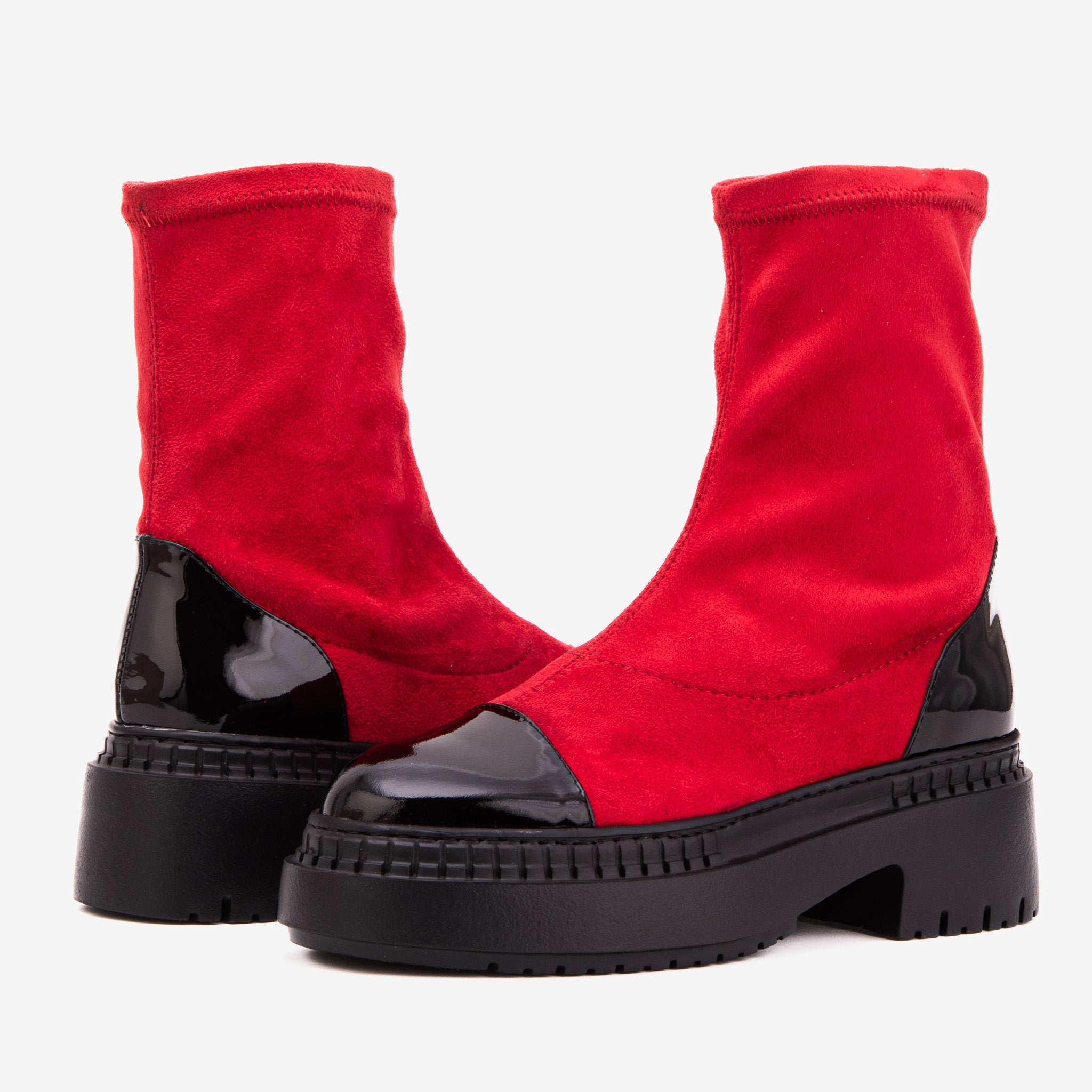 The Sorella Red Tip Suede Leather Women’s Boot - Vinci Leather