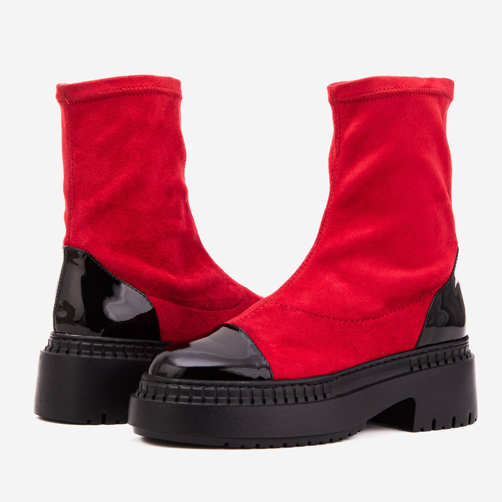 The Sorella Red Tip Suede Leather Women’s Boot - Vinci Leather