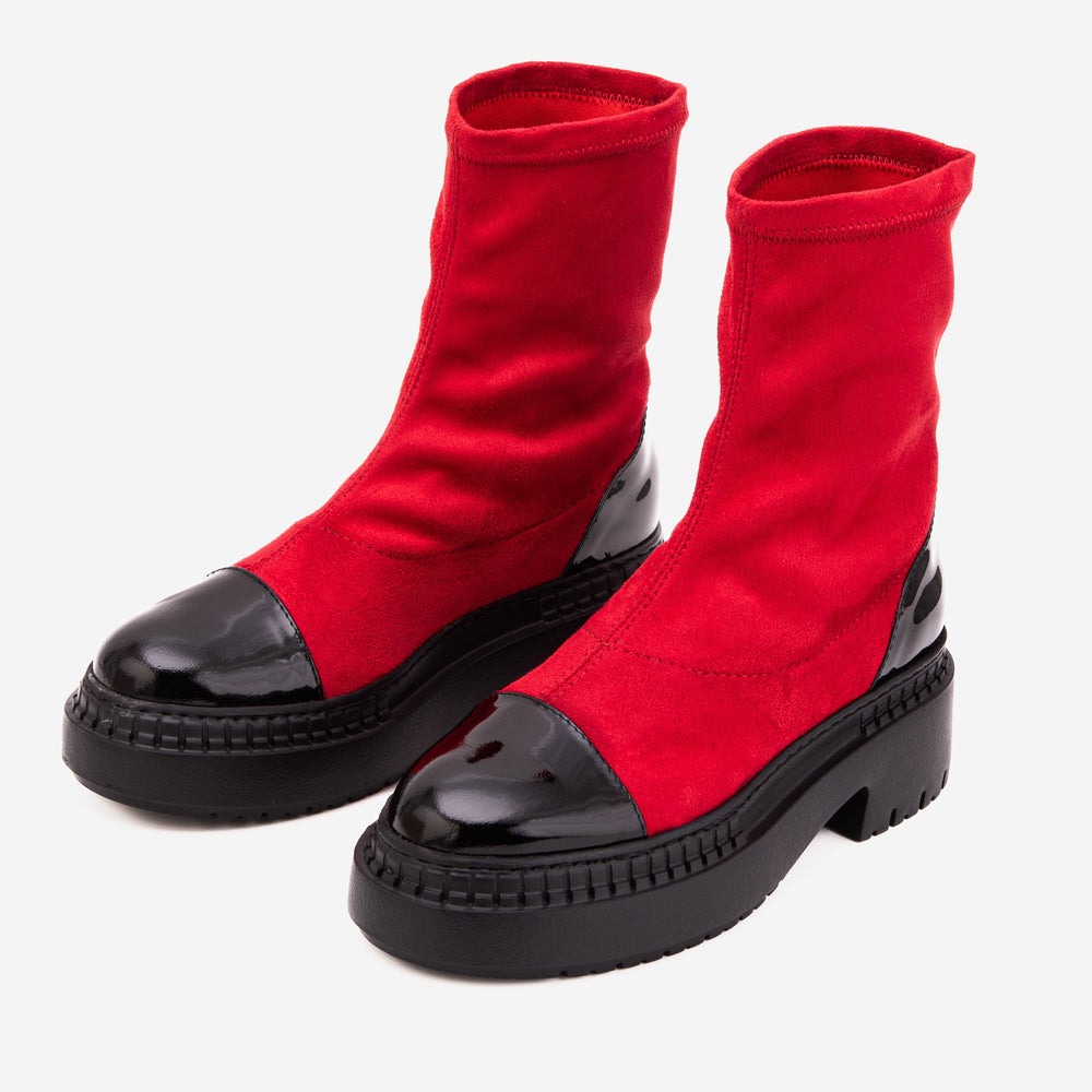 The Sorella Red Tip Suede Leather Women’s Boot - Vinci Leather