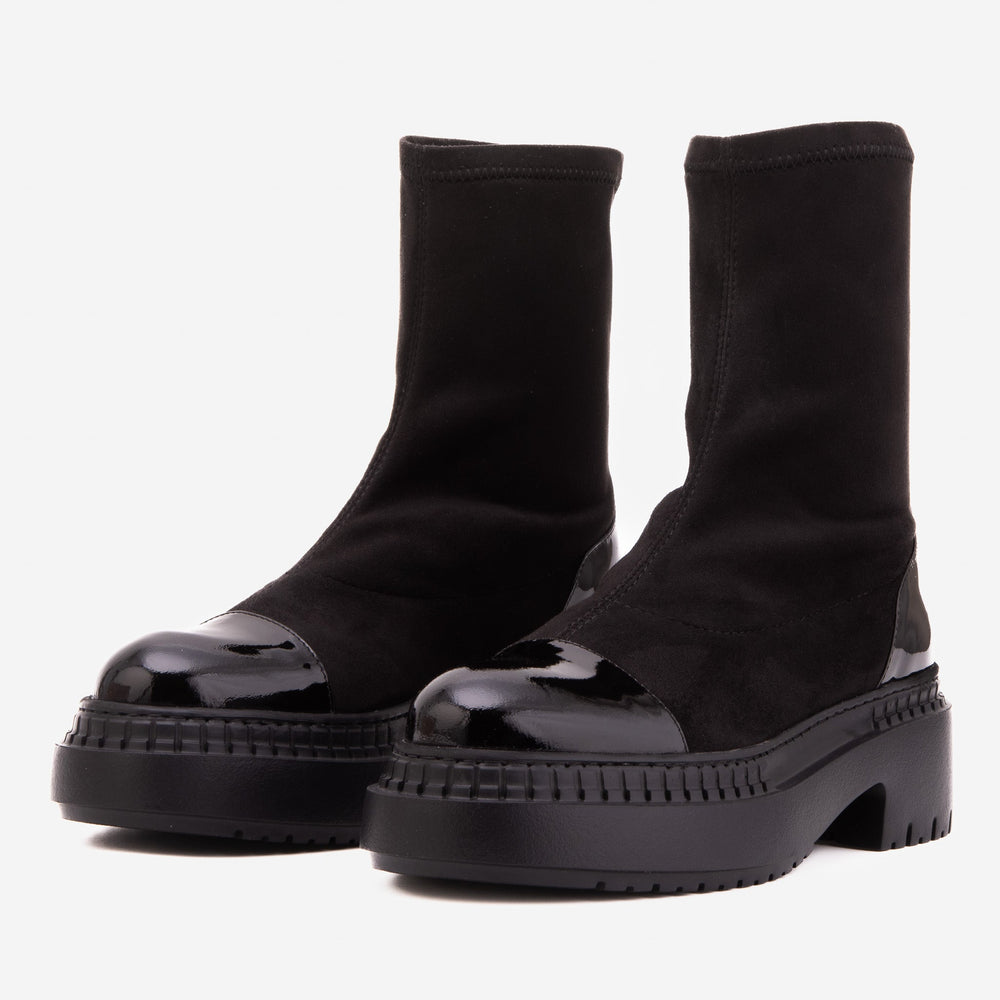 The Sorella Black Tip Suede Leather Women’s Boot - Vinci Leather