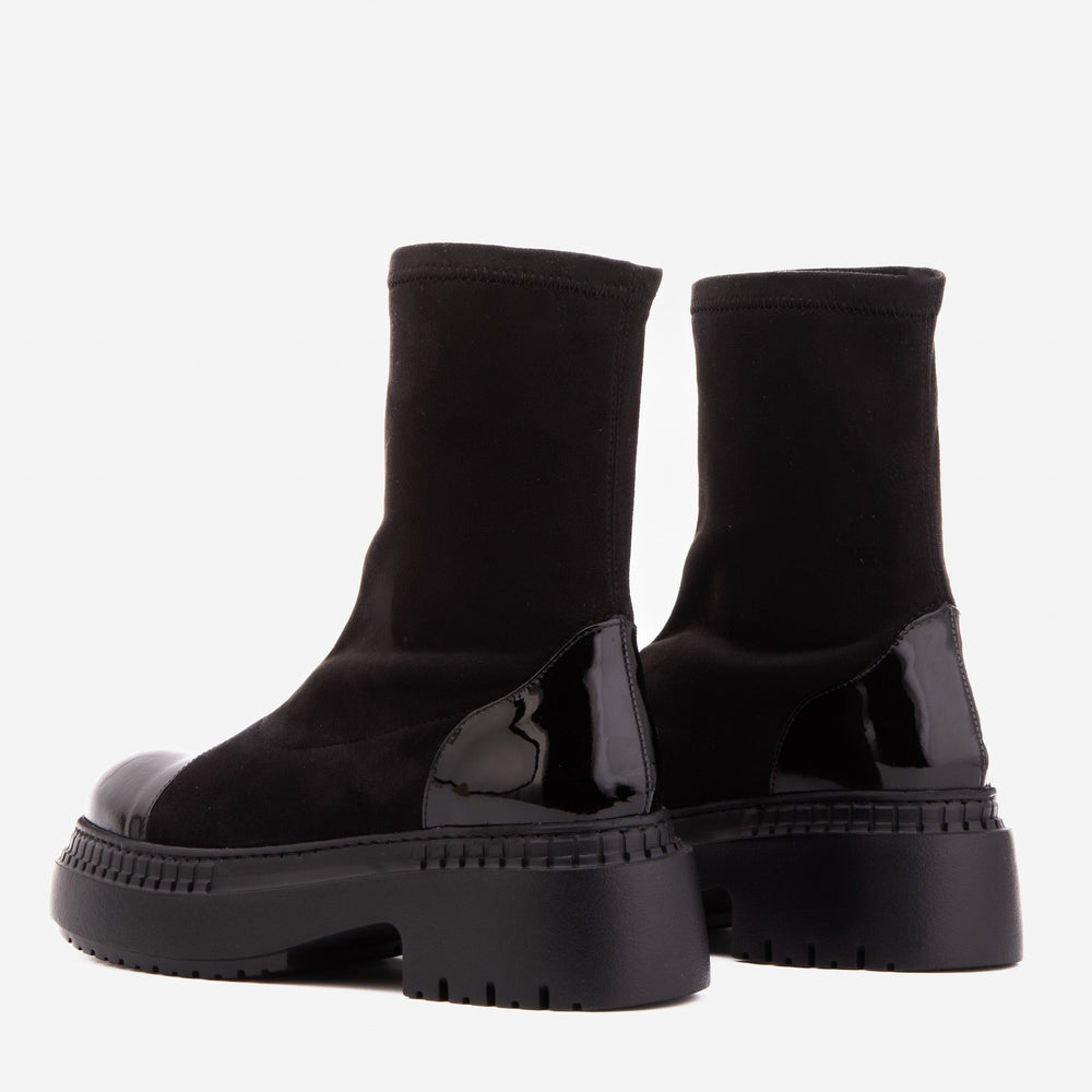 The Sorella Black Tip Suede Leather Women’s Boot - Vinci Leather