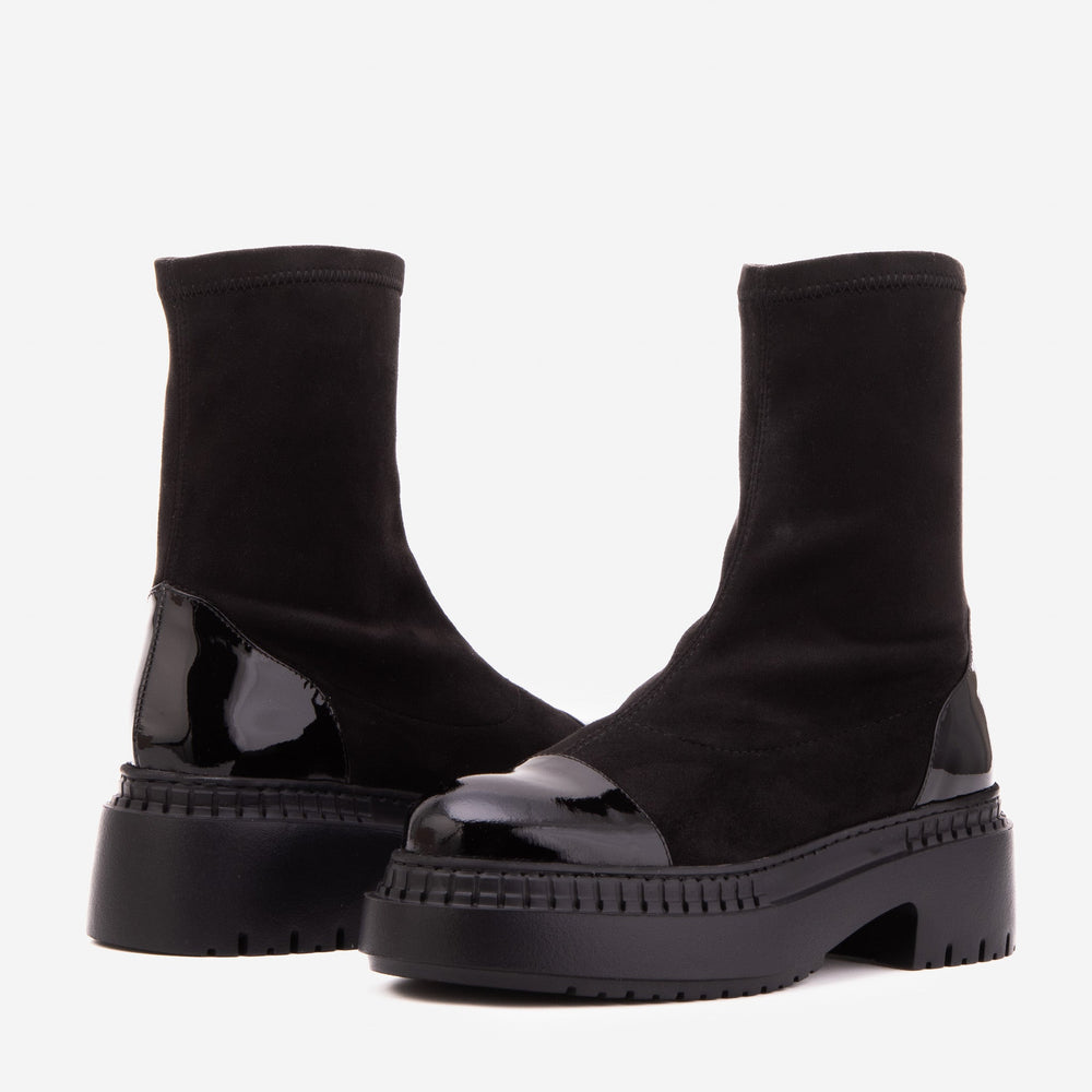 The Sorella Black Tip Suede Leather Women’s Boot - Vinci Leather