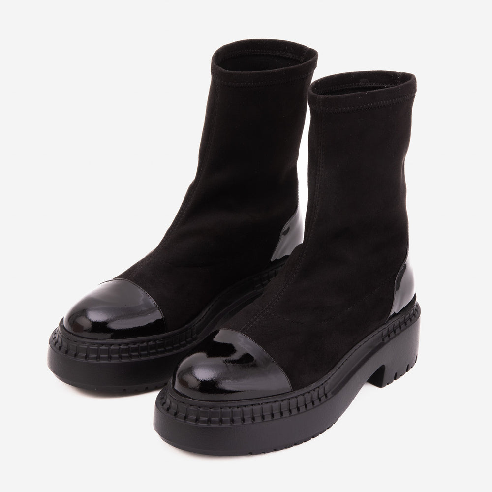 The Sorella Black Tip Suede Leather Women’s Boot - Vinci Leather