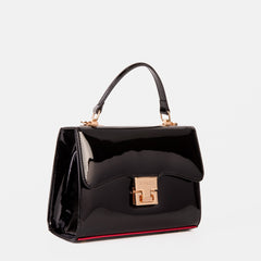 The Ege Black Patent Leather Handbag - Vinci Leather