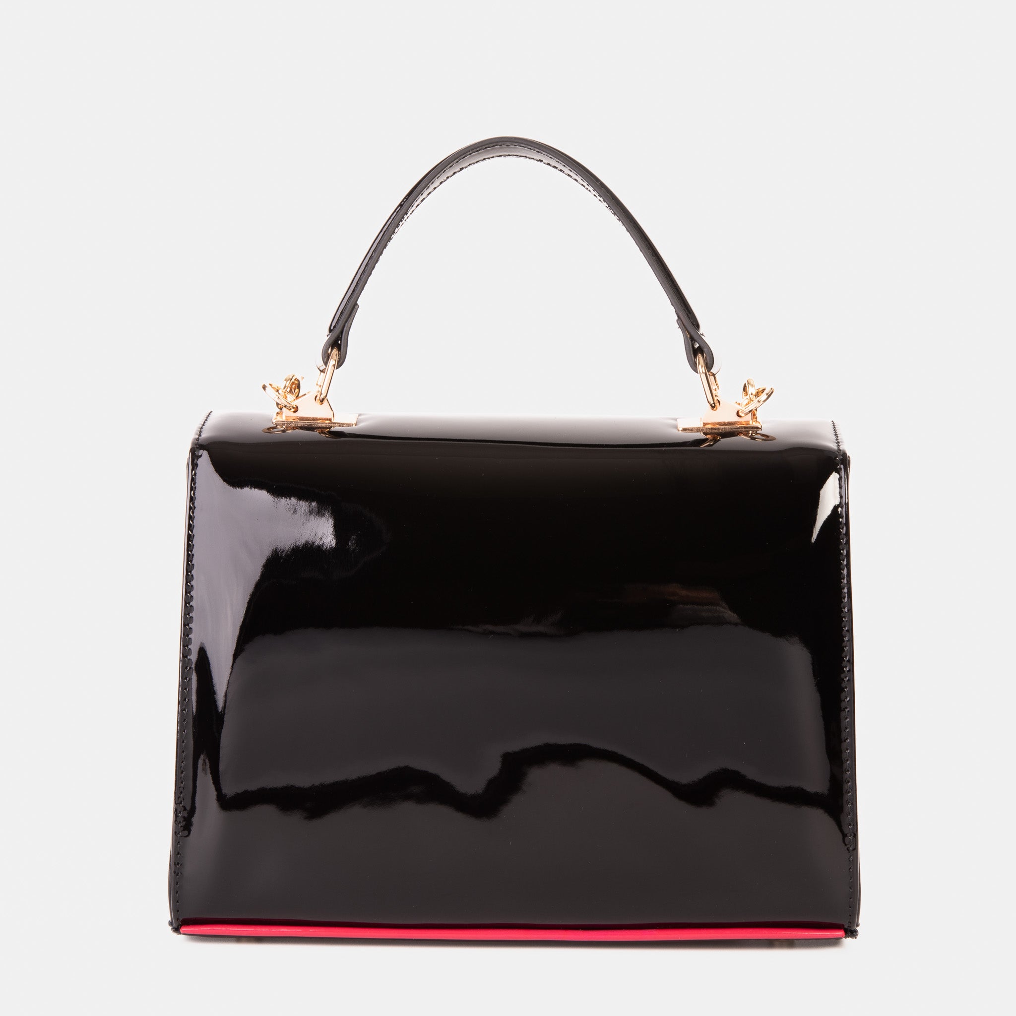 The Ege Black Patent Leather Handbag - Vinci Leather