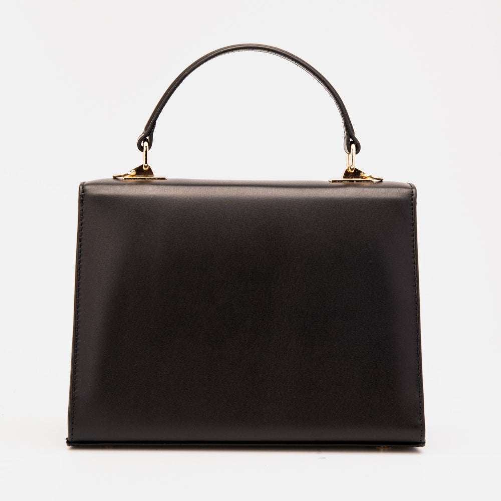 The Ege Black Leather Handbag - Vinci Leather