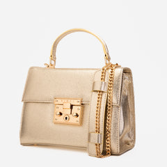 The Ege Gold Leather Handbag - Vinci Leather