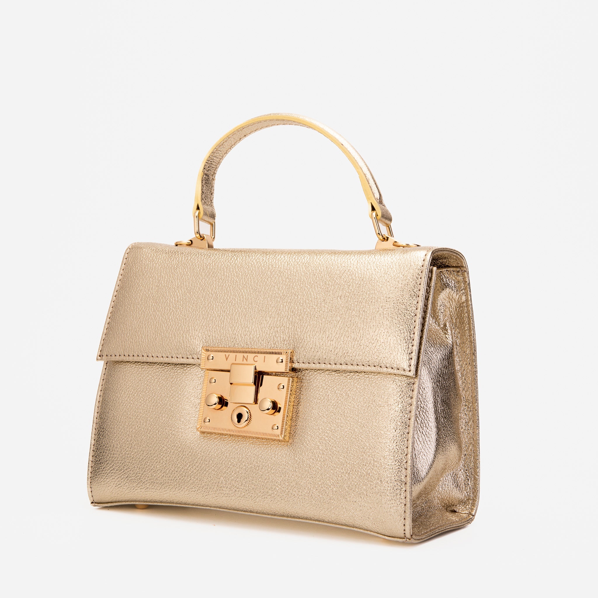 The Ege Gold Leather Handbag - Vinci Leather