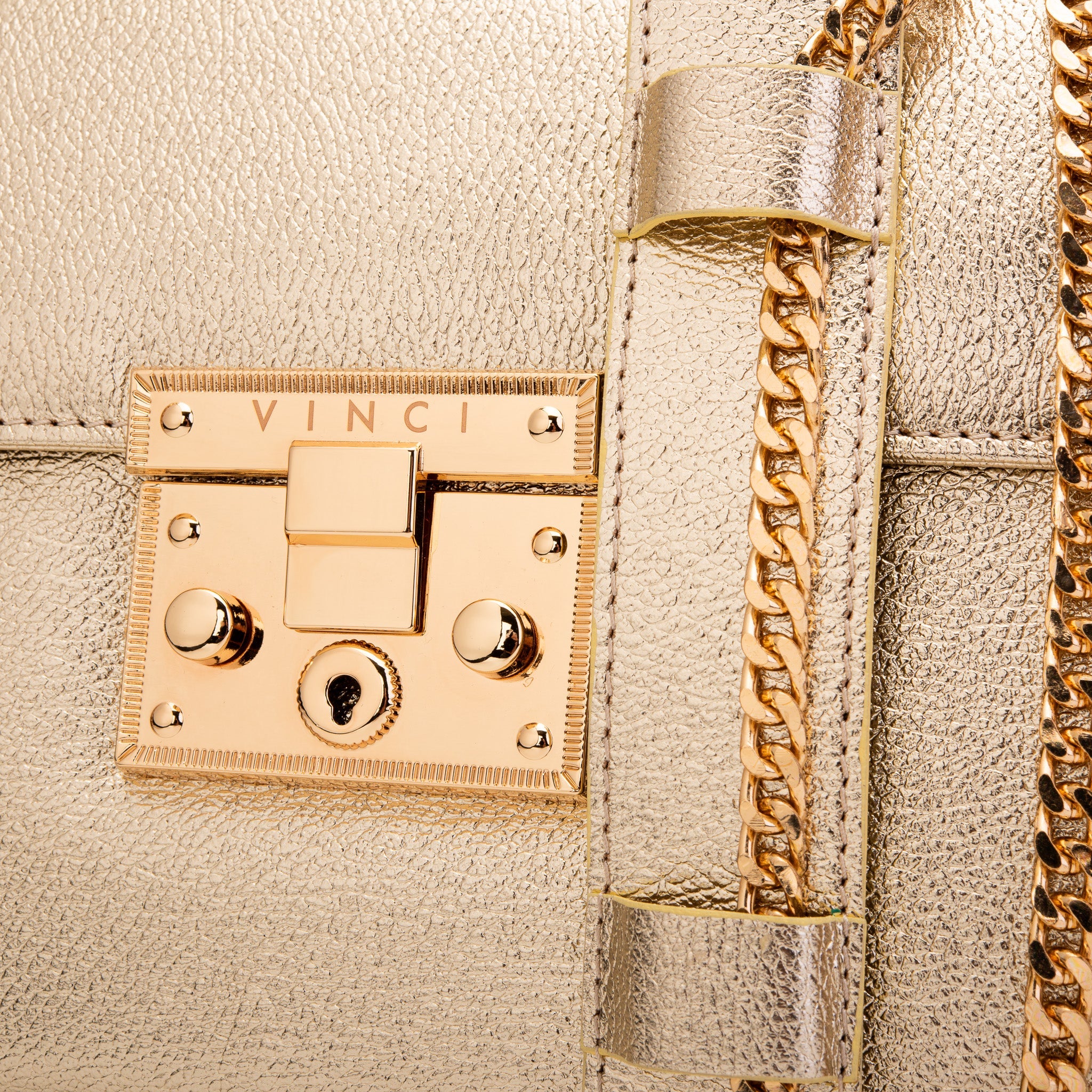 The Ege Gold Leather Handbag - Vinci Leather