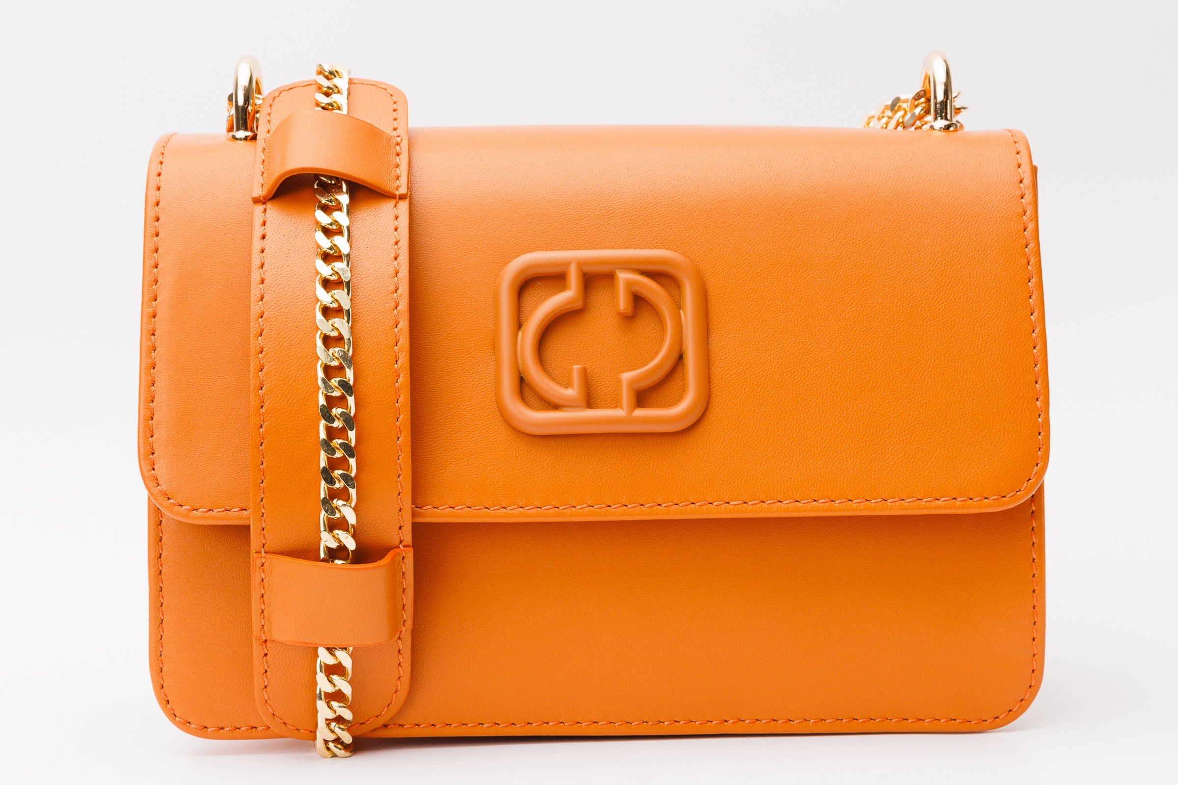 The Maneadero Orange Leather Handbag - Vinci Leather