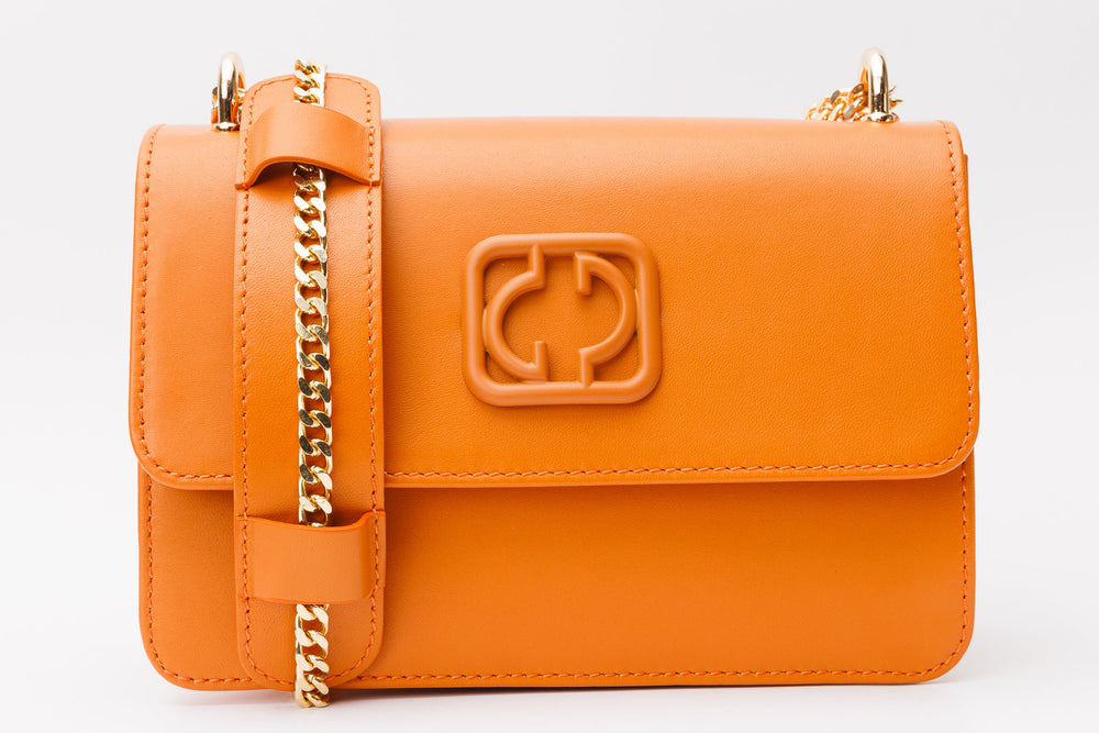 The Maneadero Orange Leather Handbag - Vinci Leather