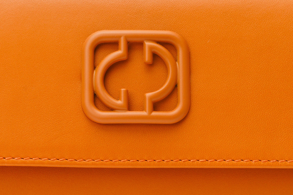 The Maneadero Orange Leather Handbag - Vinci Leather