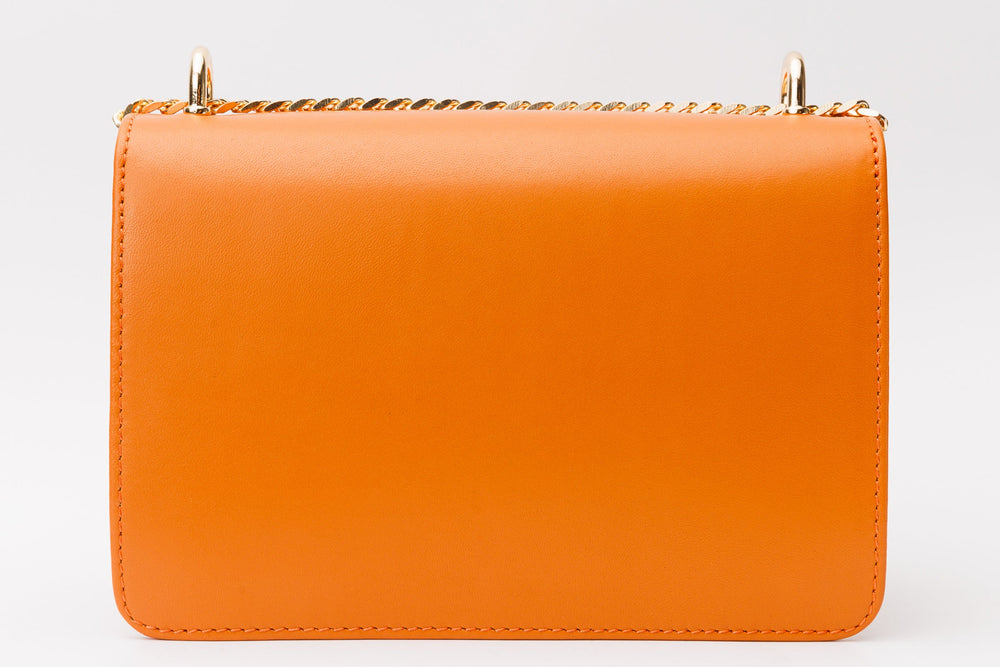 The Maneadero Orange Leather Handbag - Vinci Leather