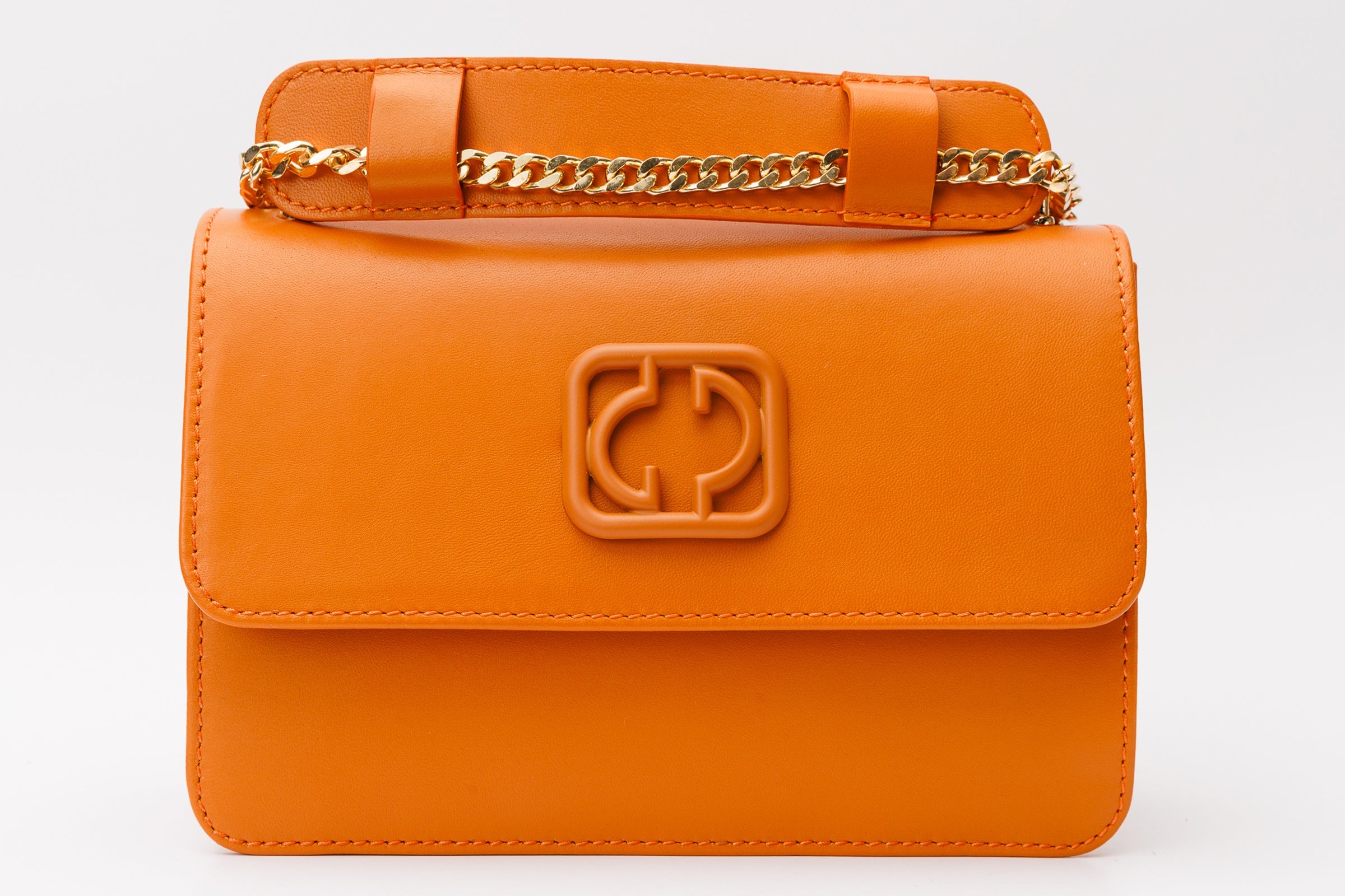 The Maneadero Orange Leather Handbag - Vinci Leather