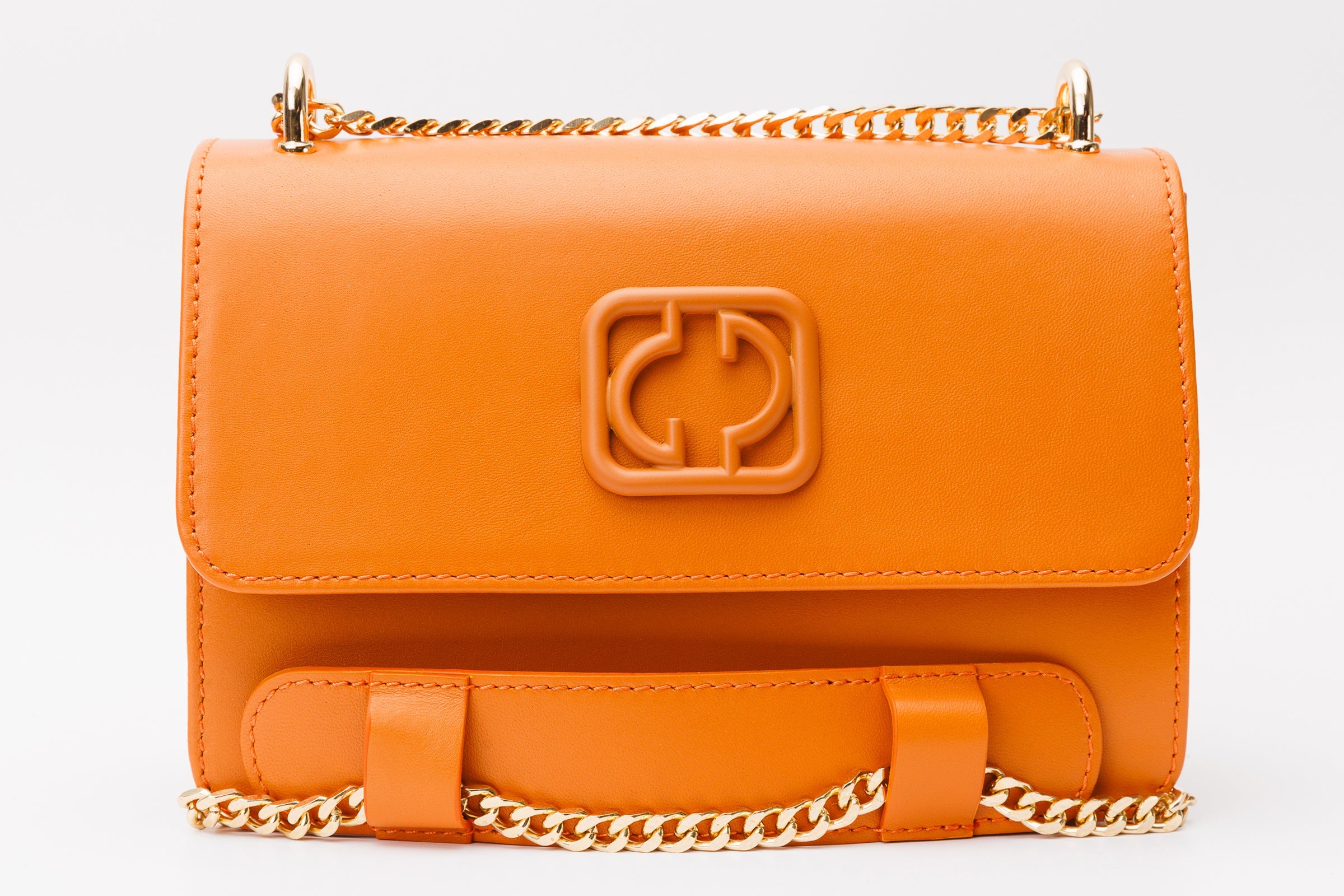 The Maneadero Orange Leather Handbag - Vinci Leather