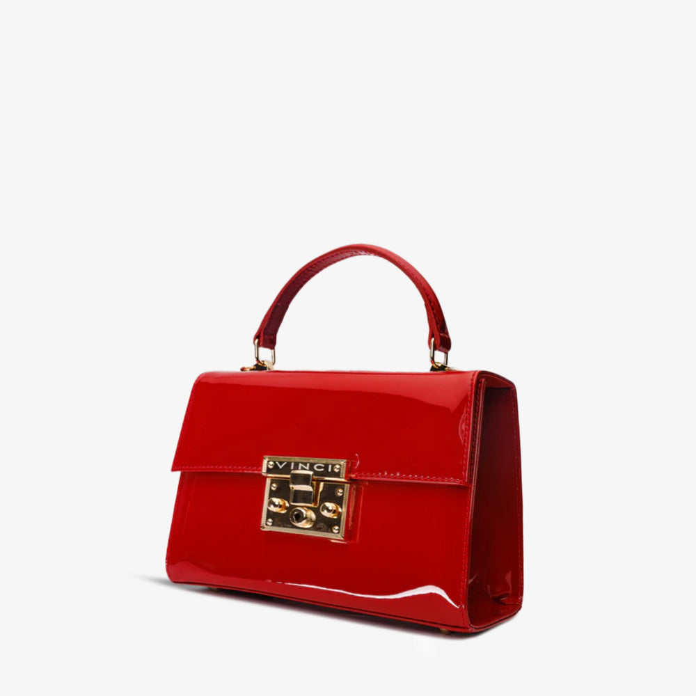 The Ege Red Patent Leather Handbag - Vinci Leather